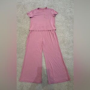 Clare V Pink Wide Leg Jumpsuit